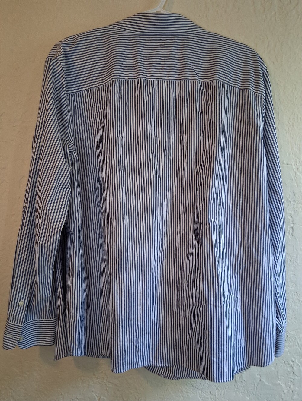 Lauren Ralph Lauren Blue & White Stripe Button-Up Non Iron Shirt SZ 2X Monogram - Picture 5 of 6